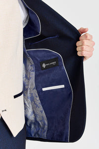 Costum Regent Navy Check cu vestă Regent Crem în contrast