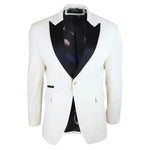 Rosa - Men's Soft Velvet Ivory Cream 1 Button Dinner Jacket Tuxedo Blazer Fit