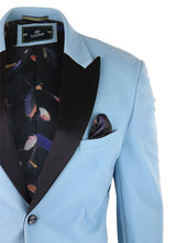 Mens Velvet Blazer Tuxedo Jacket Black Satin Lapel Pastel Blue Pink Green