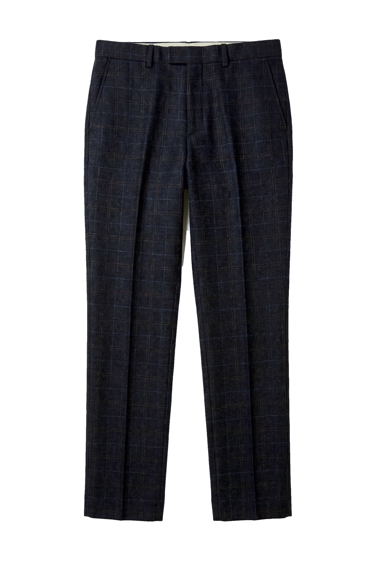 Ryan - Pantaloni bărbătești în carouri bleumarin cu imprimeu tweed