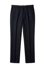 Ryan - Pantaloni bărbătești în carouri bleumarin cu imprimeu tweed