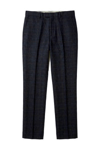 Ryan - Pantaloni bărbătești în carouri bleumarin cu imprimeu tweed