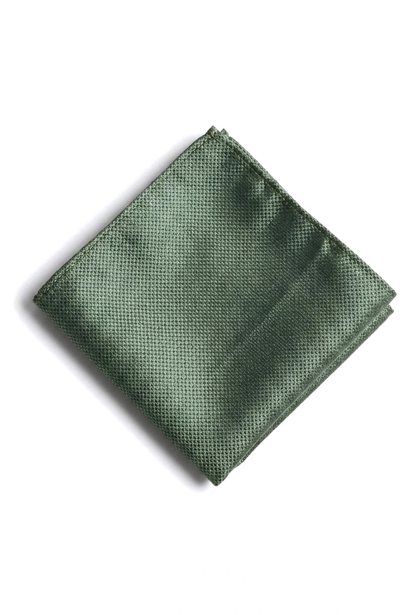 Set cadou cravată verde texturată din satin de mătase, butoni de manșetă, cravată din satin mat
