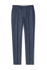 Scott - Pantaloni bărbătești albaștri din tweed, în carouri1 recenzie