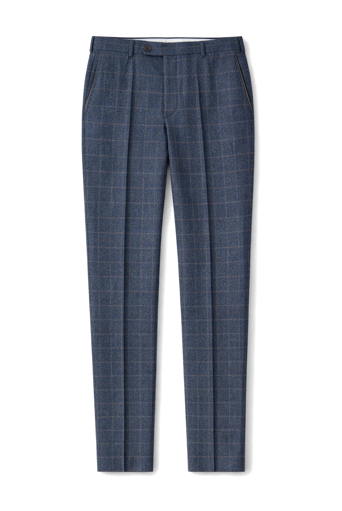 Scott - Pantaloni bărbătești albaștri din tweed, în carouri1 recenzie