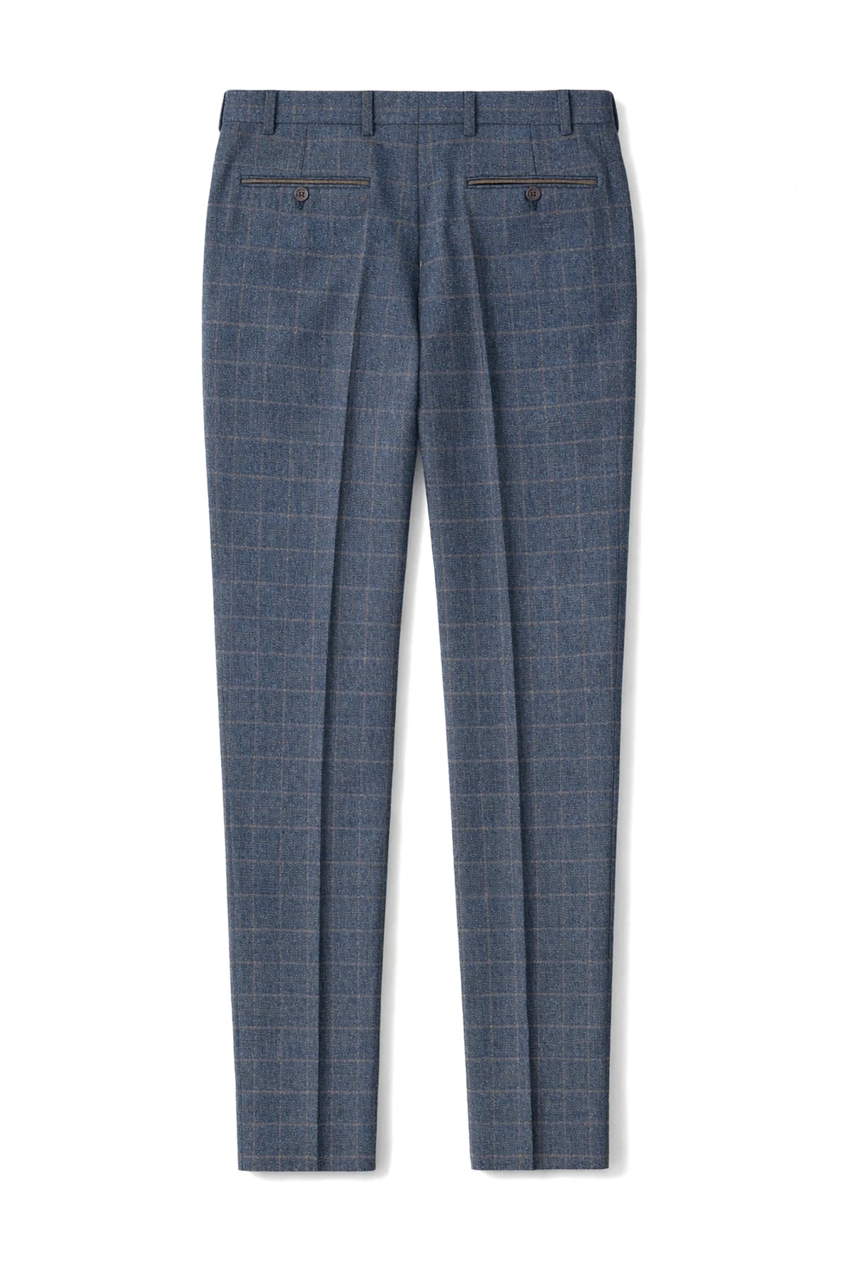 Scott - Pantaloni bărbătești albaștri din tweed, în carouri1 recenzie