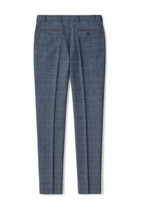 Scott - Pantaloni bărbătești albaștri din tweed, în carouri1 recenzie
