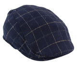 Mens Navy-Blue Check Grandad Hat Navy
