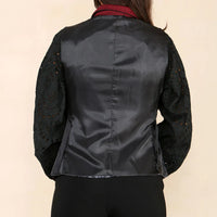 Vestă de damă din tweed cu model herringbone, roșu vin, clasică, anii 1920