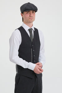 Costum bărbătesc negru vintage din anii 1920