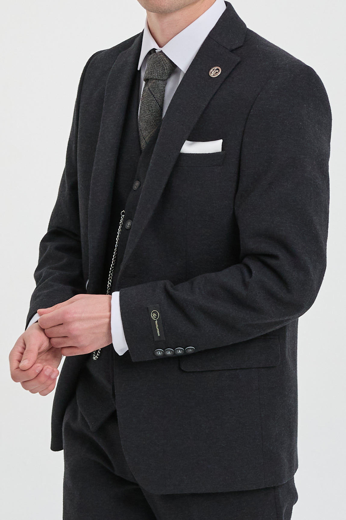 Costum bărbătesc negru vintage din anii 1920