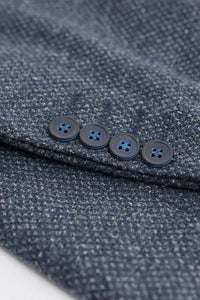 Costum bărbătesc bleumarin din 3 piese cu vestă dublă de nasture