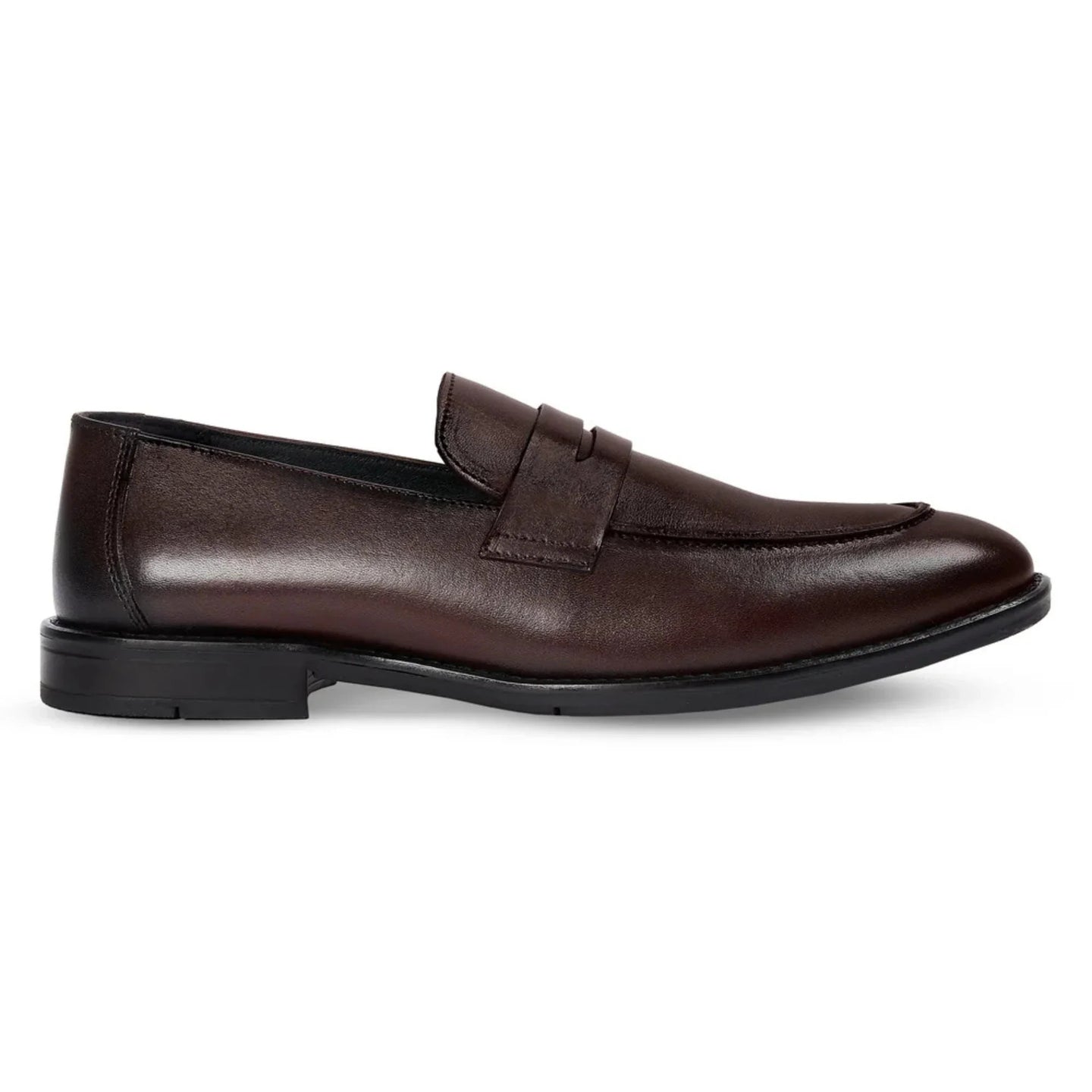 Mocasini bărbătești din piele cu vârf tip moc, maro, model Penny, Ted