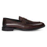 Mocasini bărbătești din piele cu vârf tip moc, maro, model Penny, Ted