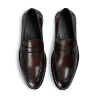 Mocasini bărbătești din piele cu vârf tip moc, maro, model Penny, Ted