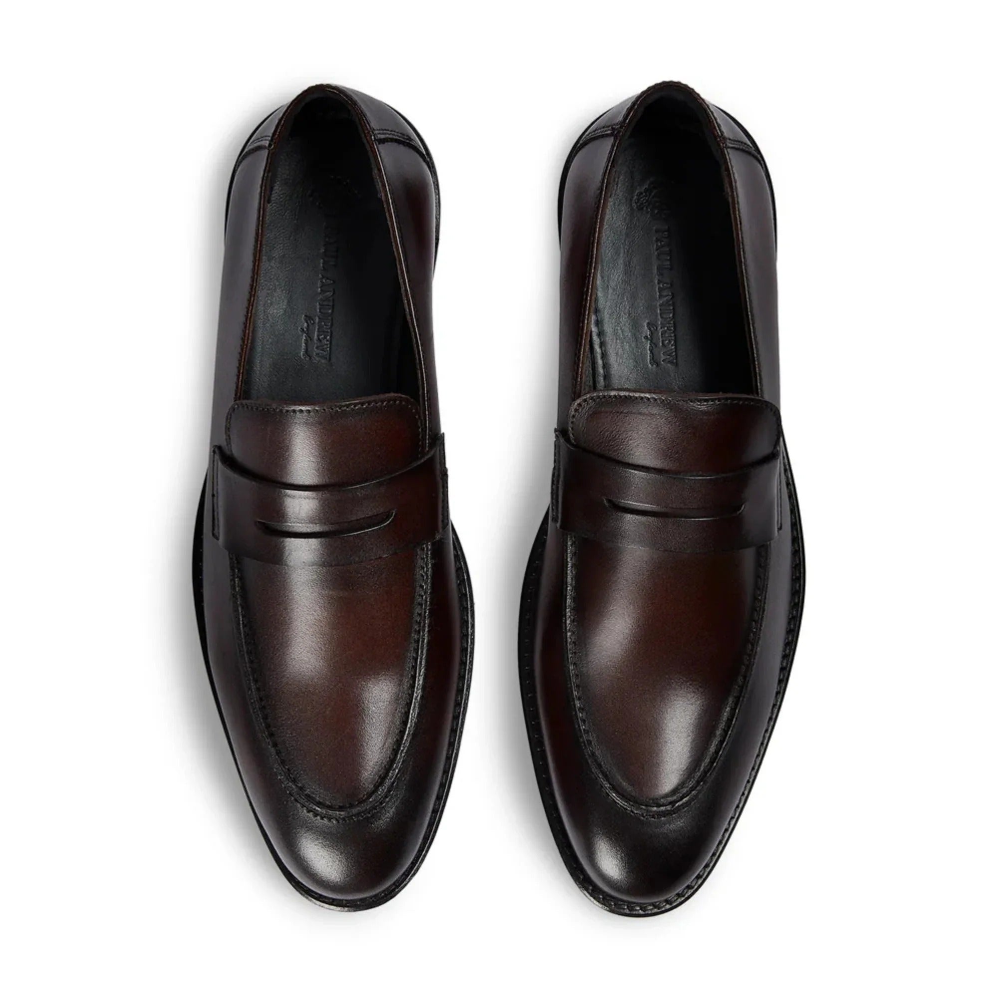 Mocasini bărbătești din piele cu vârf tip moc, maro, model Penny, Ted
