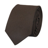 Men's Tie Pocket Sqaure Set Formal Solid Necktie - Brown