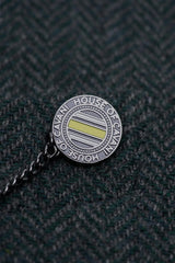 Thomas - Sacou bărbătesc verde măsliniu, model clasic din tweed cu model herringbone