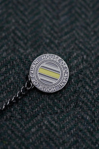 Thomas - Sacou bărbătesc verde măsliniu, model clasic din tweed cu model herringbone