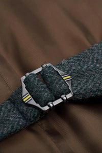 Vestă bărbătească din tweed cu model herringbone, măsliniu, Thomas