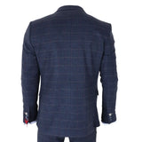 TP-32 - Costum bărbătesc din tweed, stil Gatsby, bleumarin, din 3 piese, din amestec de lână