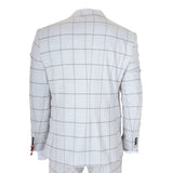 TP-33 - Costum bărbătesc din 3 piese, croială croită, gri, în carouri