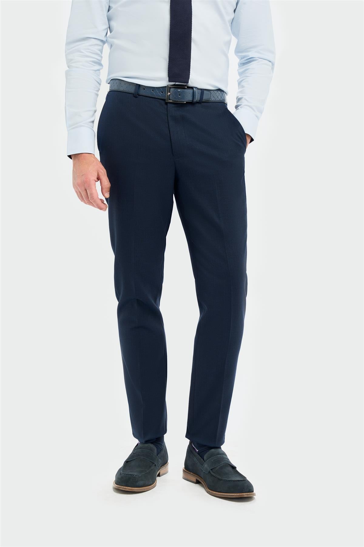 Tropez - Pantaloni formali bleumarin pentru bărbați