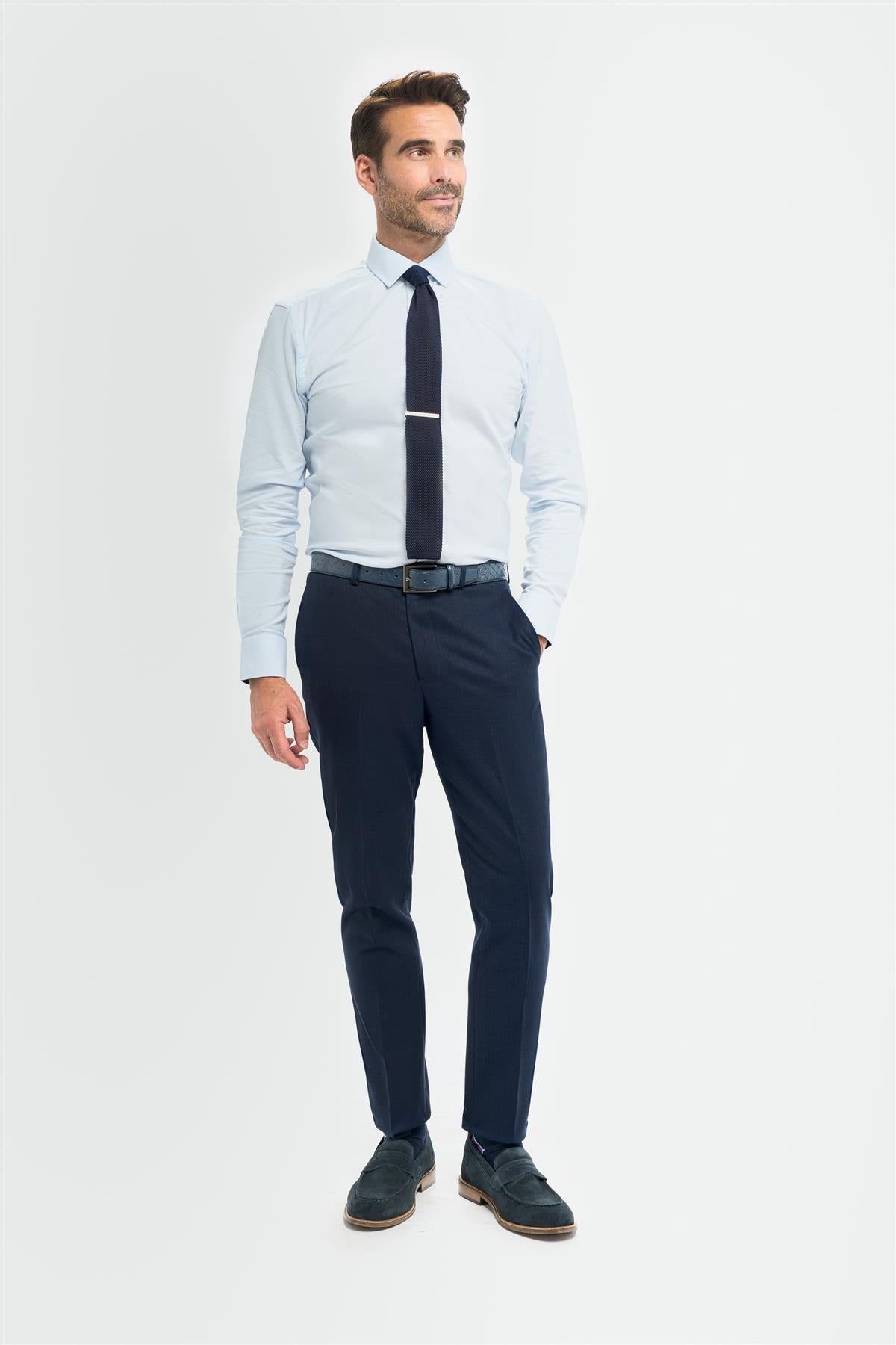 Tropez - Pantaloni formali bleumarin pentru bărbați