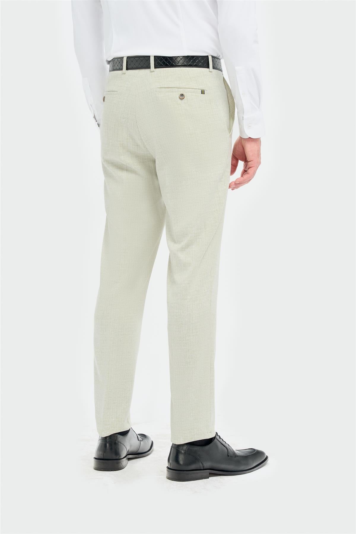 Tropez - Pantaloni formali bărbătești verde salvie