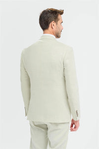 Tropez - Men's 3 Piece Sage Green Tailored Fit Suit
