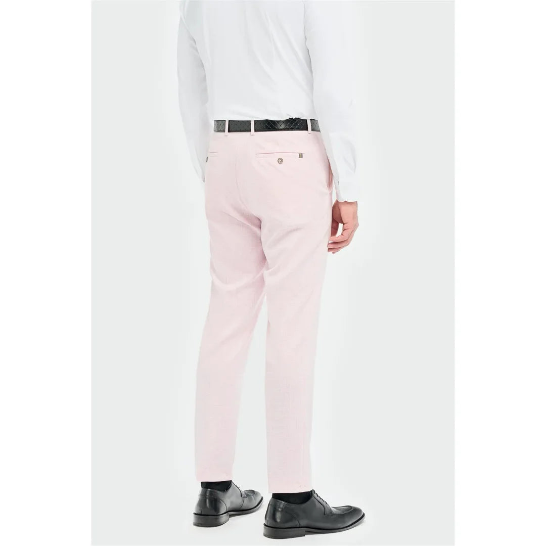 Tropez - Pantaloni eleganti roz pentru bărbați