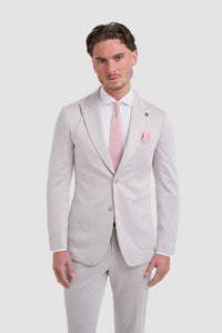 Vasco - Sacou bărbătesc bej cu model herringbone