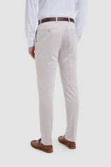 Vasco - Pantaloni bej cu model herringbone pentru bărbați