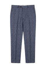Victor - Pantaloni de mireasă albaștri în carouri tweed pentru bărbați