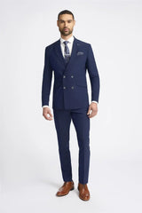 Victorious - Men's Navy 2 Piece Double Breasted Suit