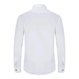 Men's Wing Collar White Shirt Pleated Tuxedo Double Cuff Satin Cotton