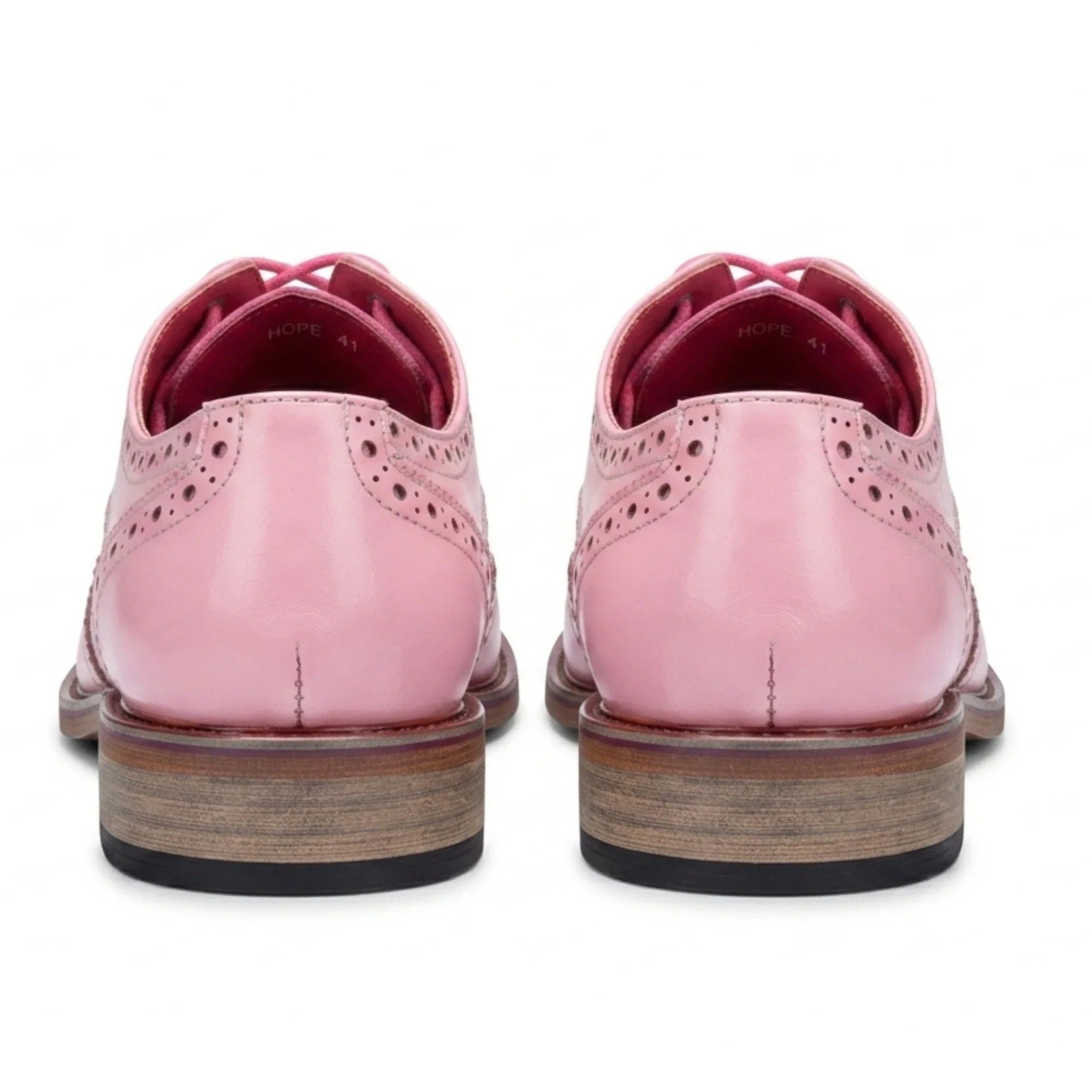 Wolf - Pantofi eleganți bărbătești cu imprimeu floral roz și vârfuri laterale