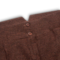 WS-12 - Pantaloni de costum pentru femei din tweed, lână herringbone, maro ruginiu